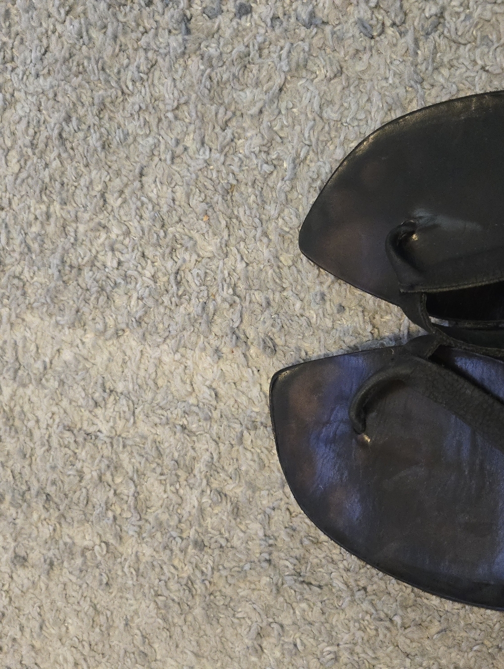 Cydwoq Black Leather Strap Bare Open Toe Minimalist Sandals Size 39 - Picture 5 of 8